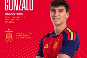 贡萨洛、格拉、普比尔、特伦特斯国家队首秀，西班牙队晒海报祝贺配图