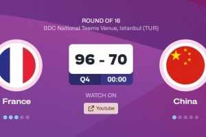 差距不小！中国队今天只抢到27个篮板 比法国队少11个配图